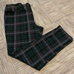 Cato, womens large, teal plaid leggings